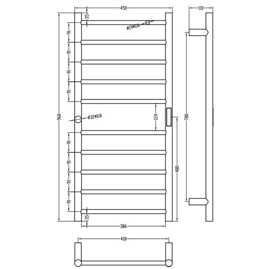Bemeta Calorifer (radiator) portprosop electric 450xH960 mm, alb