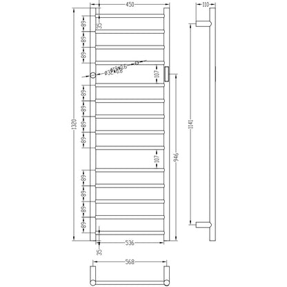 Bemeta Calorifer (radiator) portprosop electric 450xH1320 mm, negru