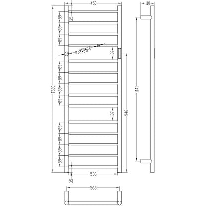 Bemeta Calorifer (radiator) portprosop electric 450xH1320 mm, crom