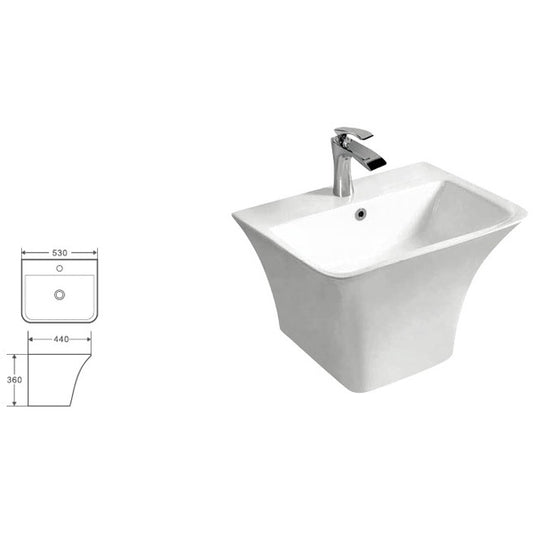 Lavoar baie suspendat Fluminia Menad New 53x44 cm