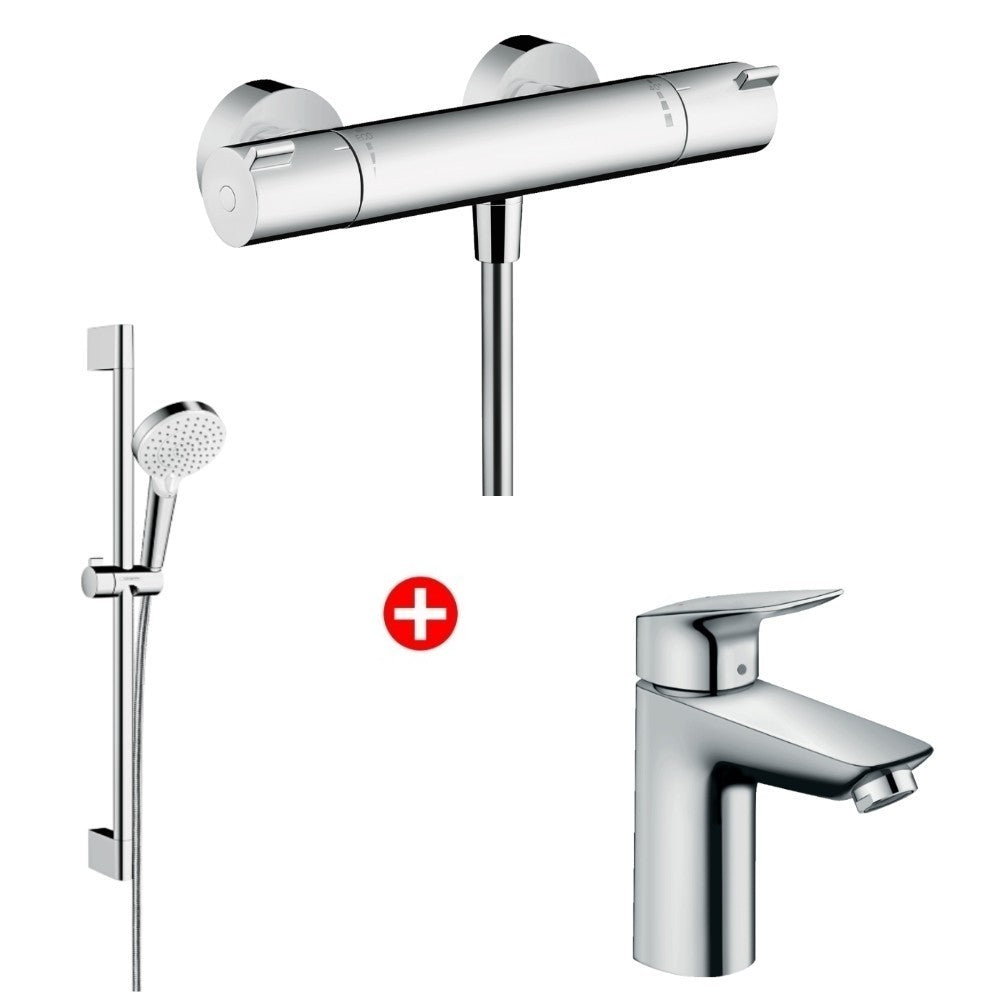 Hansgrohe Ecostat Set promo 3 in 1 pentru dus cu baterie termostatata
