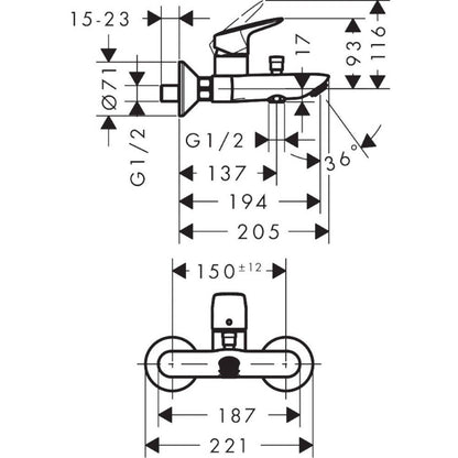Hansgrohe Logis 190 Set Promo 3 in 1 pentru cada si dus