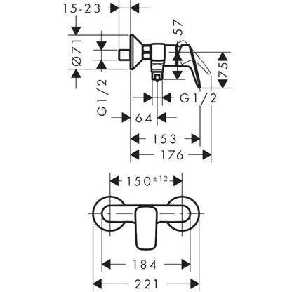 Hansgrohe Logis 100 Set Promo 3 in 1 pentru dus