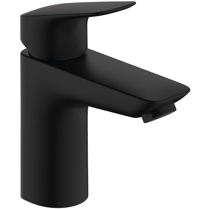 Baterie lavoar Hansgrohe Logis 100, cu ventil pop-up, negru mat