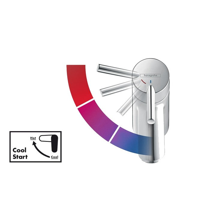 Baterie chiuveta baie Hansgrohe Logis 100 CoolStart, ventil pop-up