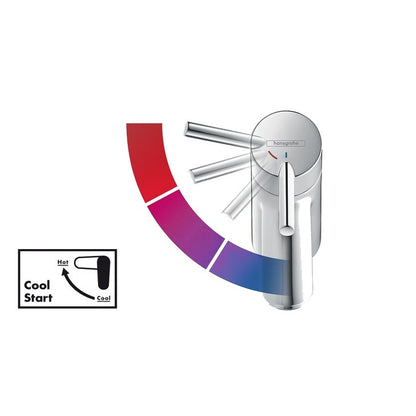 Baterie chiuveta baie Hansgrohe Logis 100 CoolStart, ventil pop-up