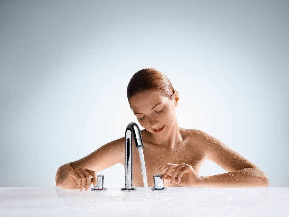 Baterie chiuveta baie Hansgrohe Logis 150, dubla comanda, cu 3 gauri, ventil pop-up