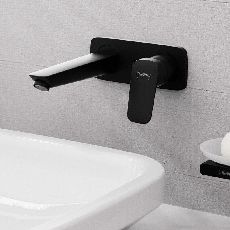 Baterie lavoar incastrata Hansgrohe Logis, pipa 20 cm, negru mat