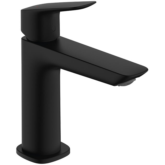 Baterie lavoar Hansgrohe Logis 110, cu ventil pop-up, negru mat
