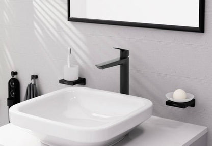 Baterie lavoar inalta Hansgrohe Logis 240, ventil pop-up, negru mat