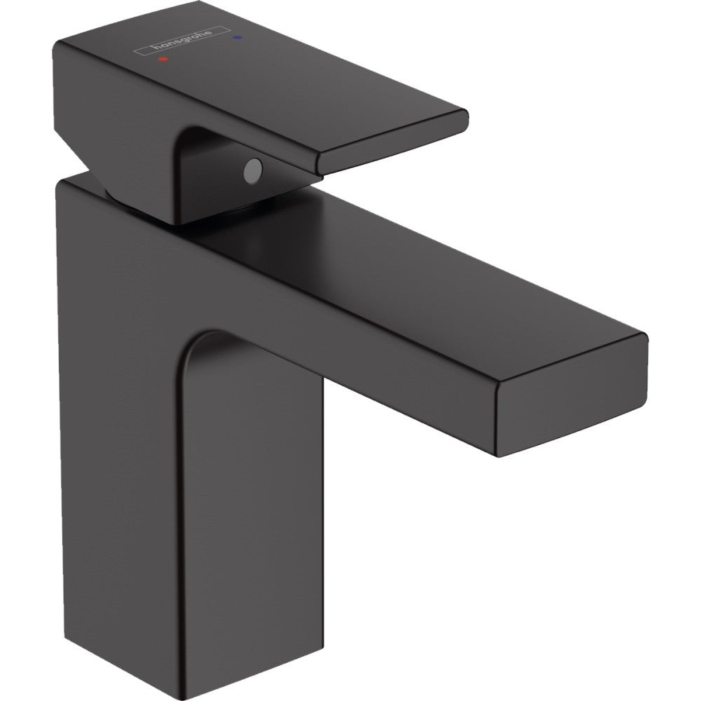 Baterie lavoar neagra mat Hansgrohe Vernis Shape 100, cu ventil pop-up