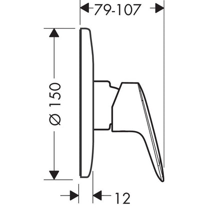 Hansgrohe Logis Baterie dus, montaj incastrat, set complet
