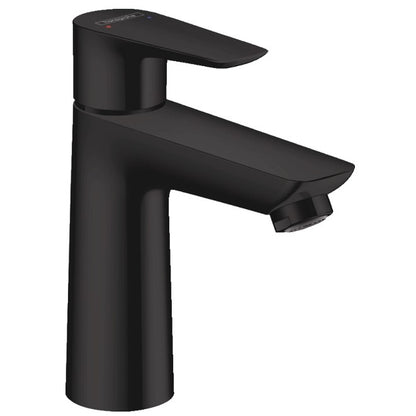 Baterie lavoar neagra mat Hansgrohe Talis E 110, cu ventil metalic pop-up