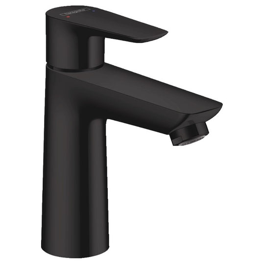 Baterie lavoar neagra mat Hansgrohe Talis E 110, cu ventil metalic pop-up