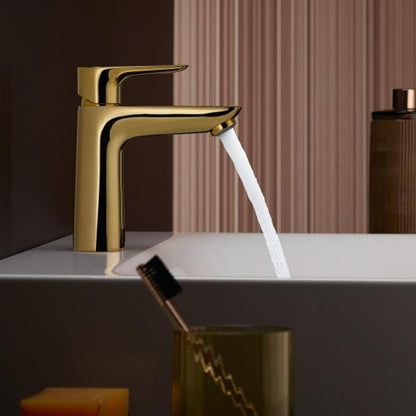 Baterie lavoar aurie Hansgrohe Talis E 110, cu ventil metalic pop-up
