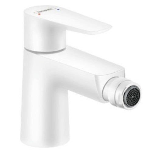 Hansgrohe Talis E Baterie bideu cu ventil metalic pop-up, alb mat