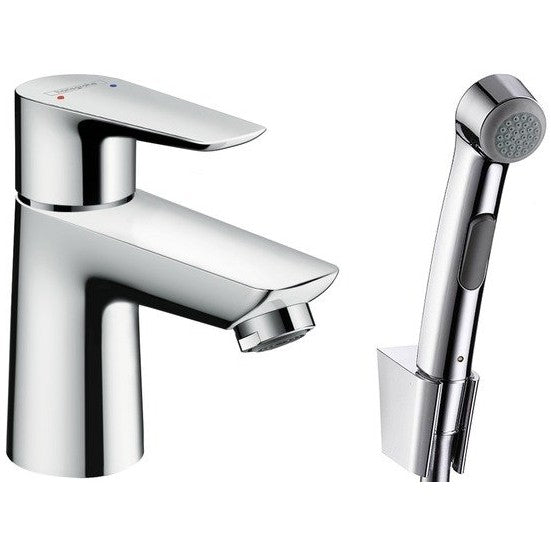 Baterie lavoar cu dus igienic Hansgrohe Talis E, cu ventil click-clack