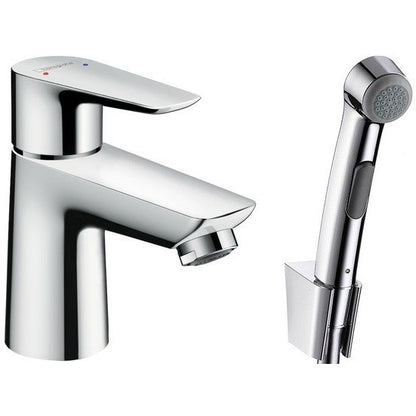 Baterie lavoar cu dus igienic Hansgrohe Talis E, cu ventil click-clack