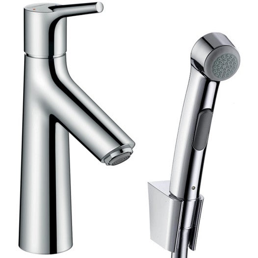 Baterie lavoar cu dus igienic Hansgrohe Talis S, cu ventil click-clack