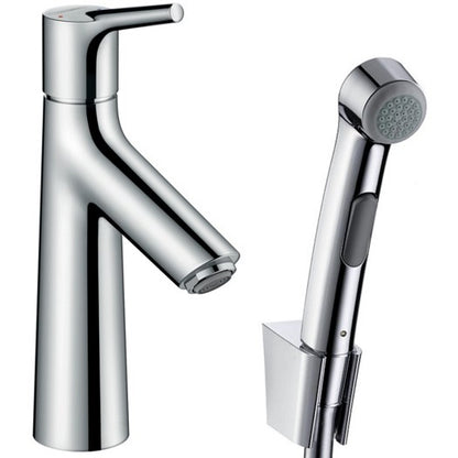 Baterie lavoar cu dus igienic Hansgrohe Talis S, cu ventil click-clack