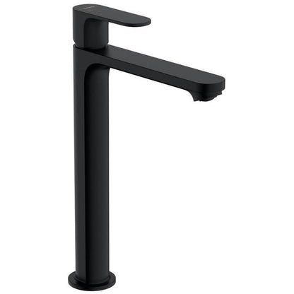 Baterie lavoar pe blat Hansgrohe Rebris S, cu ventil metalic pop-up, negru mat