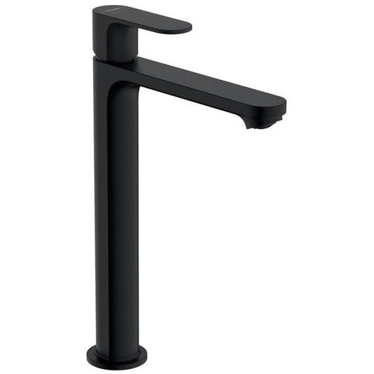 Baterie lavoar pe blat Hansgrohe Rebris S, cu ventil metalic pop-up, negru mat