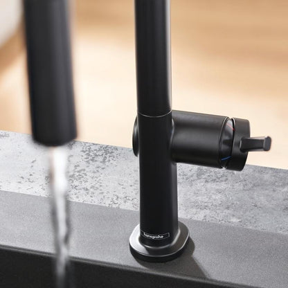 Hansgrohe Talis 210 Baterie chiuveta bucatarie monocomanda cu dus extractibil cu 2 jeturi, negru mat