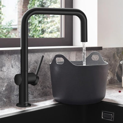 Hansgrohe Talis 220 Baterie chiuveta bucatarie cu pipa patrata, negru mat