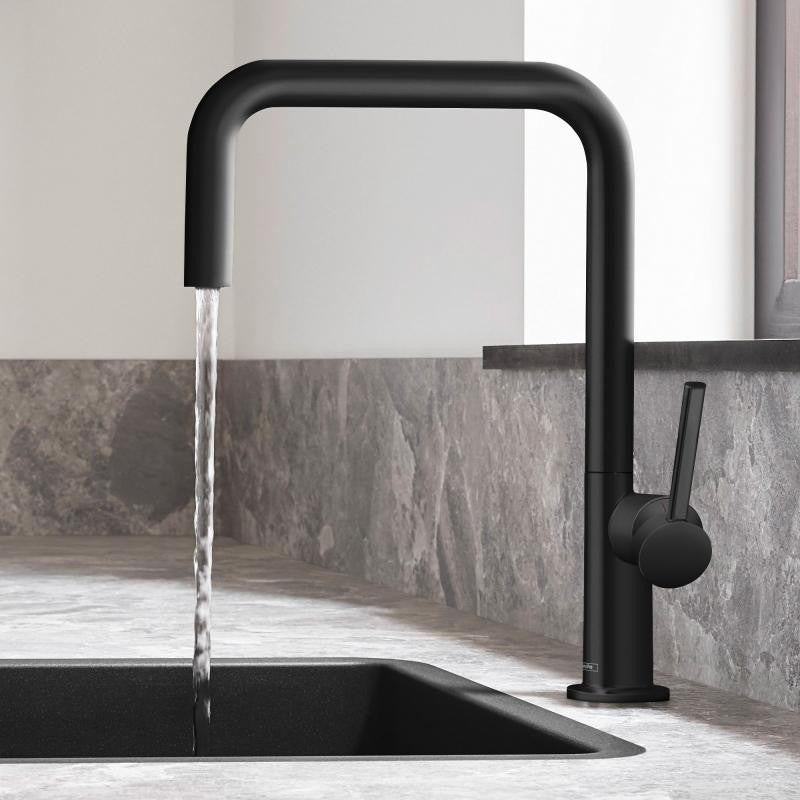 Hansgrohe Talis 220 Baterie chiuveta bucatarie cu pipa patrata, negru mat