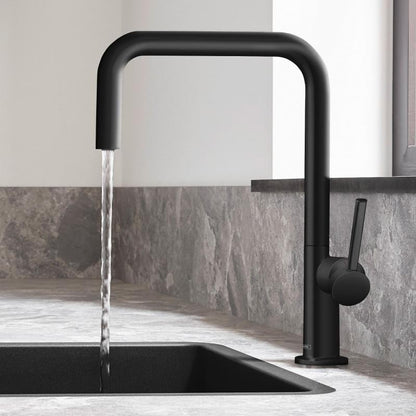 Hansgrohe Talis 220 Baterie chiuveta bucatarie cu pipa patrata, negru mat