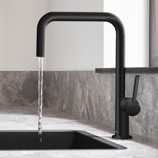 Hansgrohe Talis 220 Baterie chiuveta bucatarie cu pipa patrata, negru mat