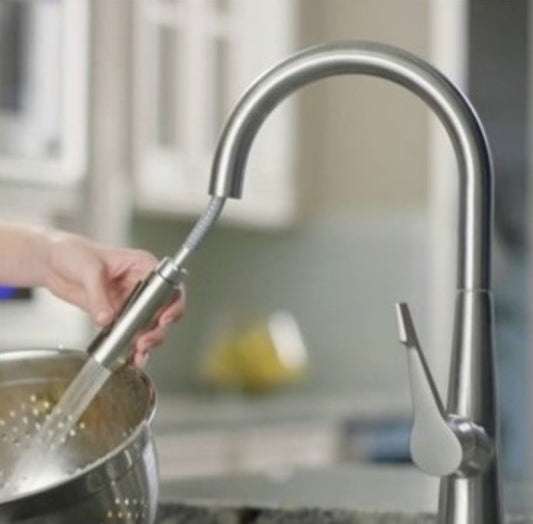 Hansgrohe Talis S 160 Baterie chiuveta bucatarie monocomanda cu dus extractibil, aspect inox