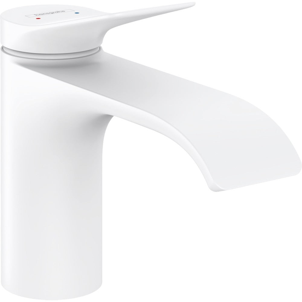 Baterie lavoar alba mat Hansgrohe Vivenis, cu ventil pop-up H14 cm