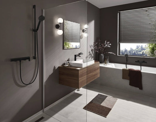Baterie lavoar neagra mat Hansgrohe Vivenis, cu ventil pop-up H17 cm