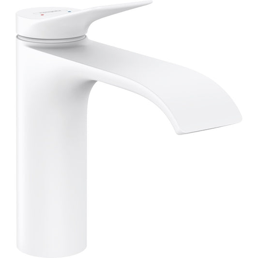 Baterie lavoar alba mat Hansgrohe Vivenis, cu ventil pop-up H17 cm