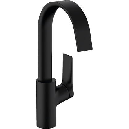Baterie lavoar pe blat neagra mat Hansgrohe Vivenis, cu ventil pop-up H30 cm
