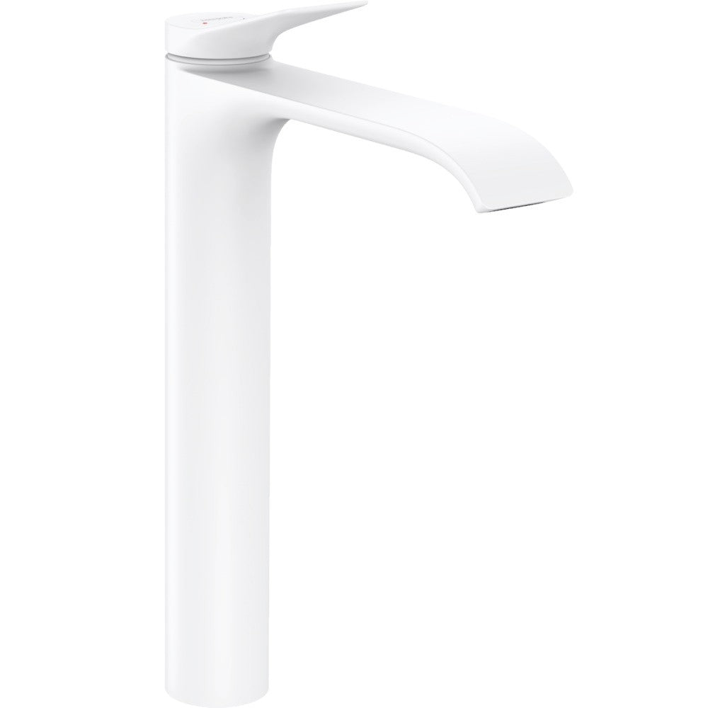 Baterie lavoar pe blat alba mat Hansgrohe Vivenis, cu ventil pop-up H31 cm