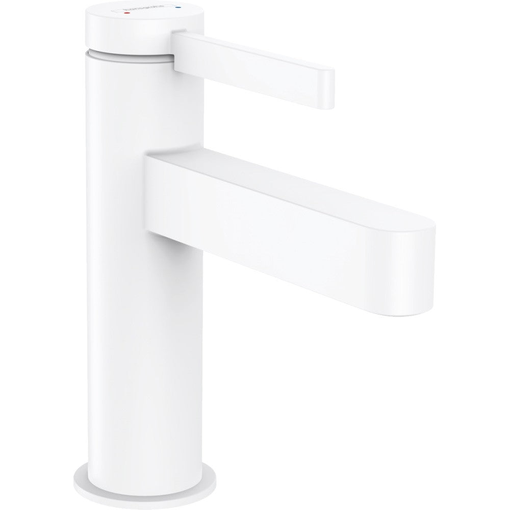 Baterie lavoar alba mat Hansgrohe Finoris, cu ventil H16 cm