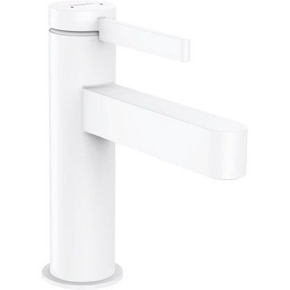 Baterie lavoar alba mat Hansgrohe Finoris, cu ventil H16 cm