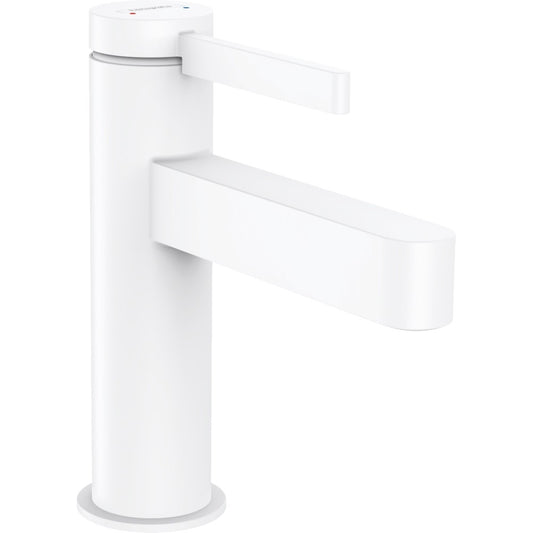 Baterie lavoar alba mat Hansgrohe Finoris, cu ventil H16 cm