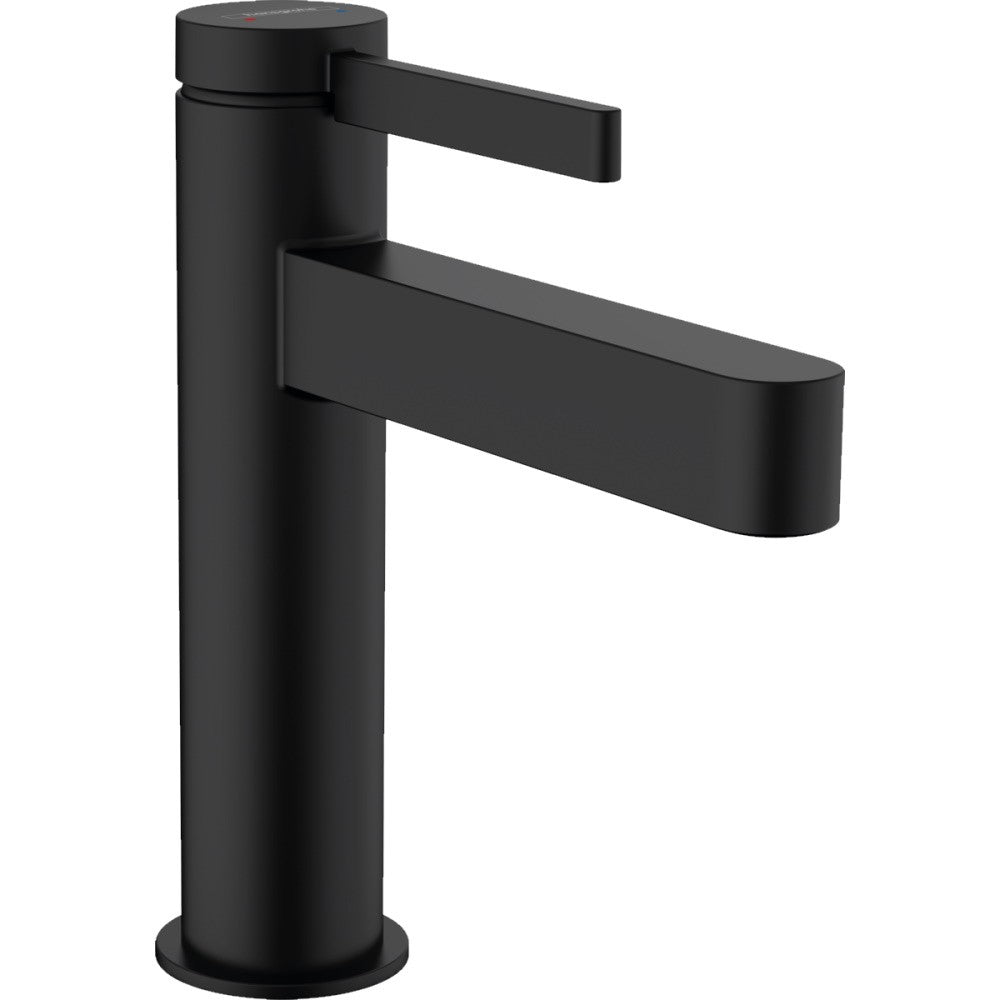 Baterie lavoar neagra mat Hansgrohe Finoris, cu ventil H18 cm