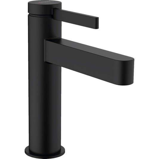Baterie lavoar neagra mat Hansgrohe Finoris, cu ventil H18 cm