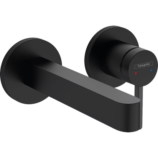 Baterie lavoar incastrata neagra mat Hansgrohe Finoris, pipa 17 cm