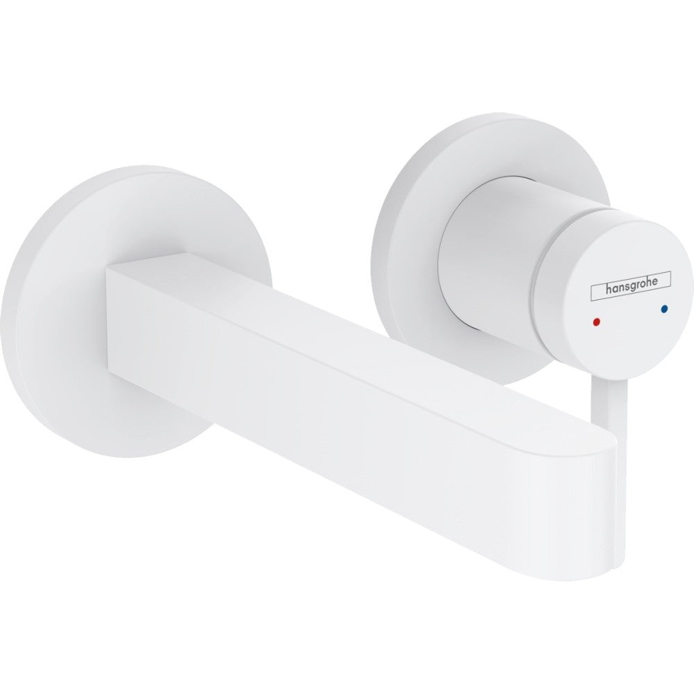 Baterie lavoar incastrata alba mat Hansgrohe Finoris, pipa 17 cm