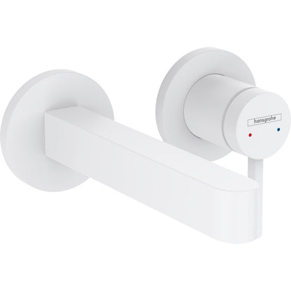 Baterie lavoar incastrata alba mat Hansgrohe Finoris, pipa 17 cm