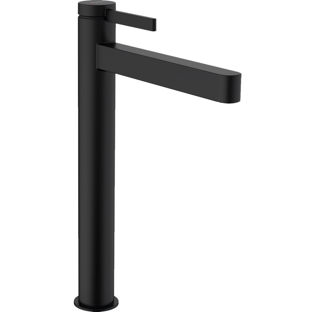 Baterie lavoar pe blat neagra mat Hansgrohe Finoris, cu ventil H33 cm