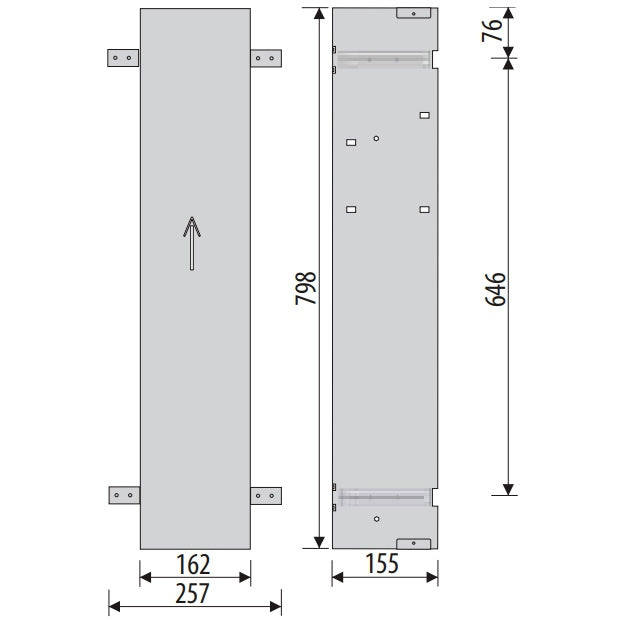 Bemeta Rama montaj nisa cu suport hartie/perie WC H800 mm