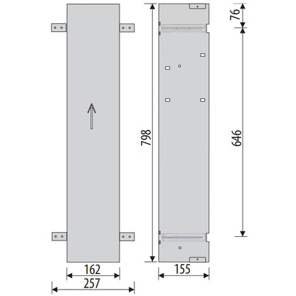 Bemeta Rama montaj nisa cu suport hartie/perie WC H800 mm