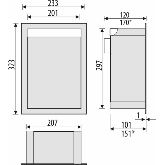 Bemeta Nisa perete baie 23x10xH32 cm cu iluminare LED, alb