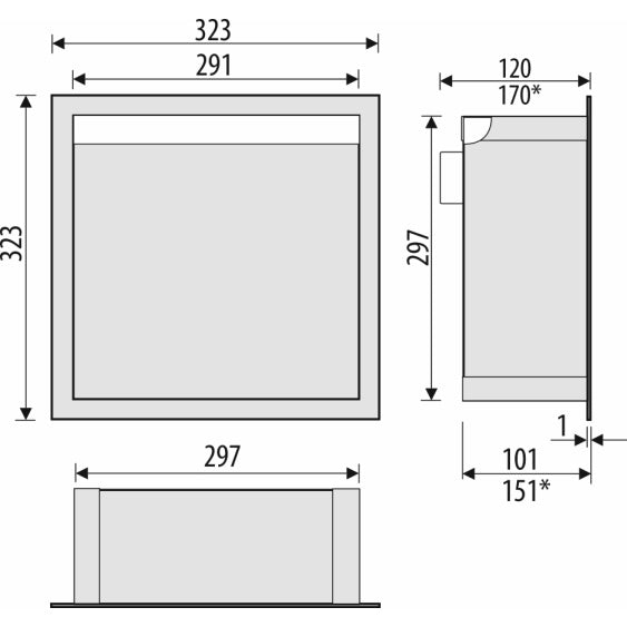 Bemeta Nisa perete baie 32x10xH32 cm cu iluminare LED, alb